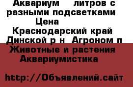 Аквариум 10 литров с разными подсветками › Цена ­ 3 000 - Краснодарский край, Динской р-н, Агроном п. Животные и растения » Аквариумистика   